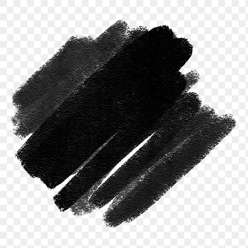 Png abstract brush stroke element in black