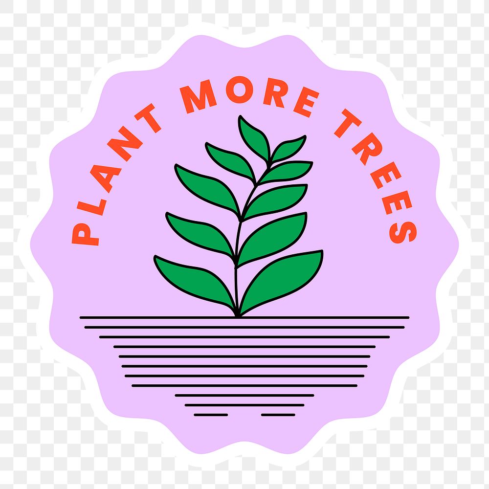 Png environment sticker, plant more tree text