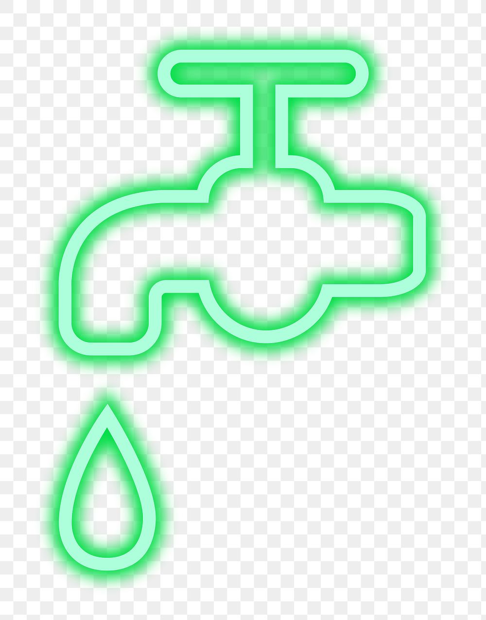 Png neon water drop icon illustration