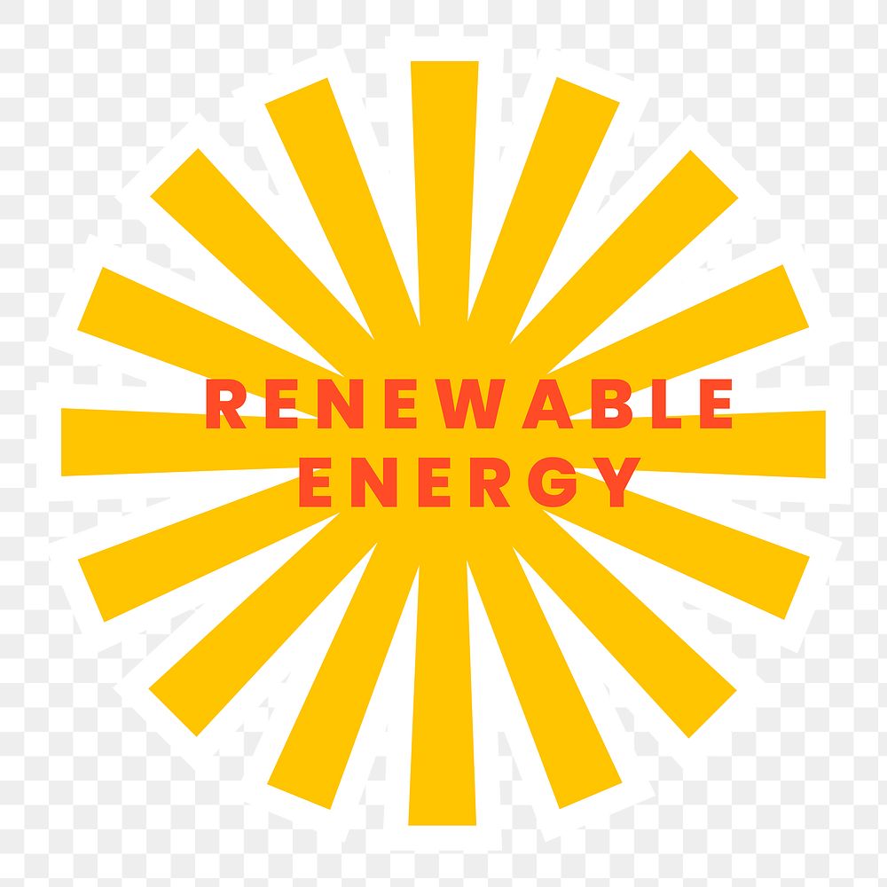Png sticker renewable energy with solar power illustration