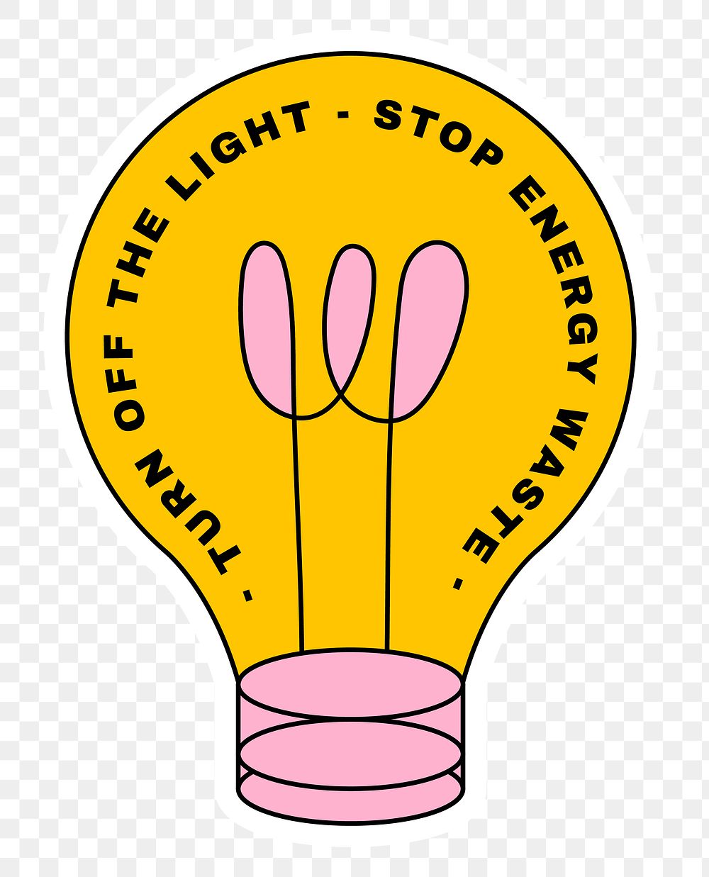 Png sticker energy saving with light bulb illustration