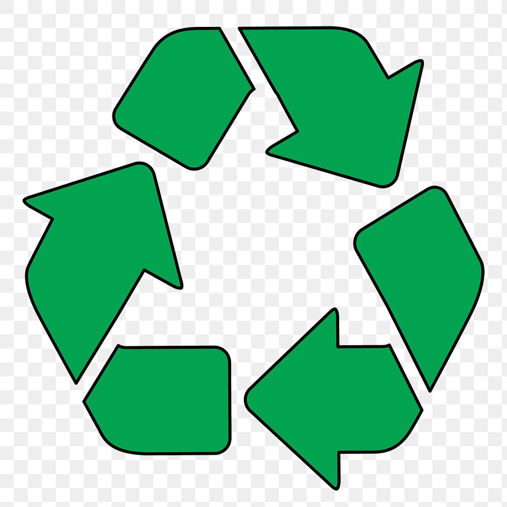 Png recycle symbol sticker illustration, waste management