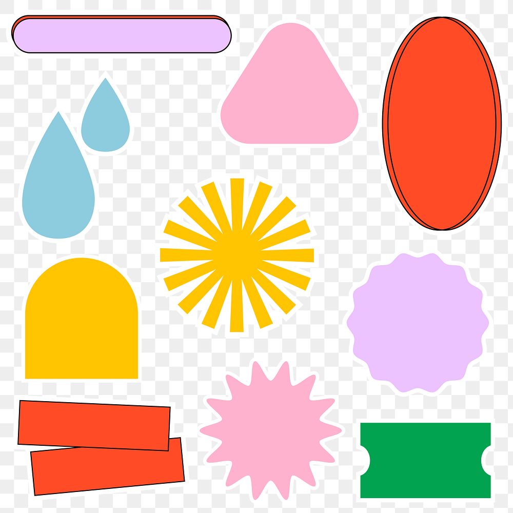 Png colorful badge illustration set
