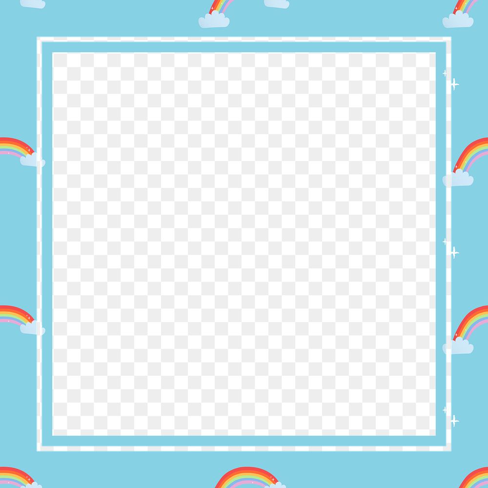 Cute frame png, rainbow pattern | Free PNG - rawpixel