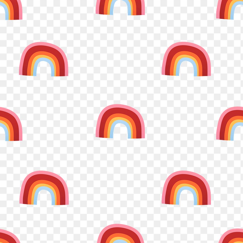 Rainbow pattern png transparent background, cute illustration sticker