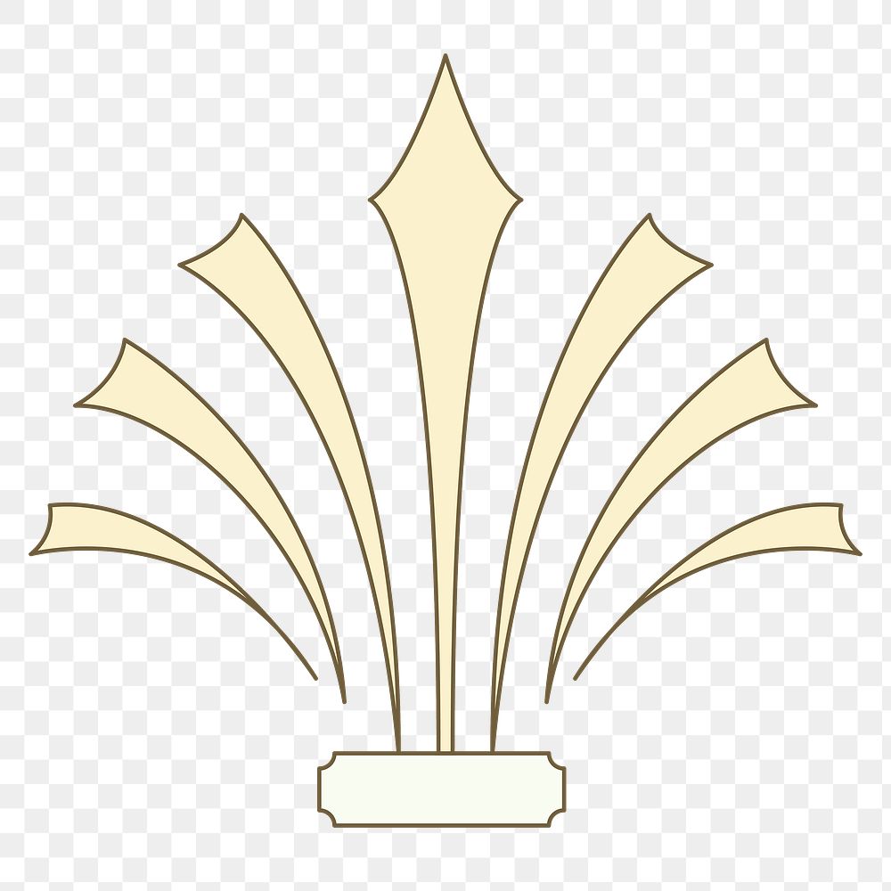 Png vintage ornament with yellow color