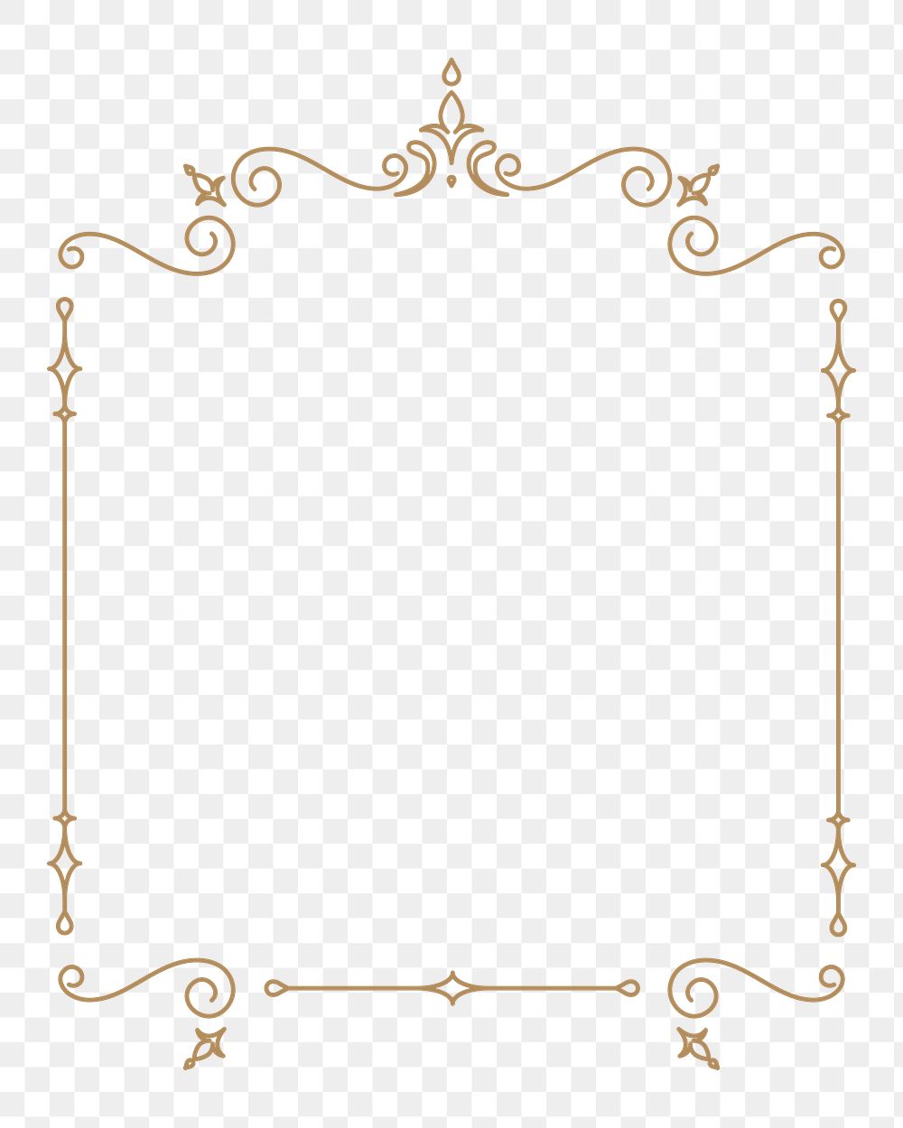 Png gold badge, vintage ornamental flourishes