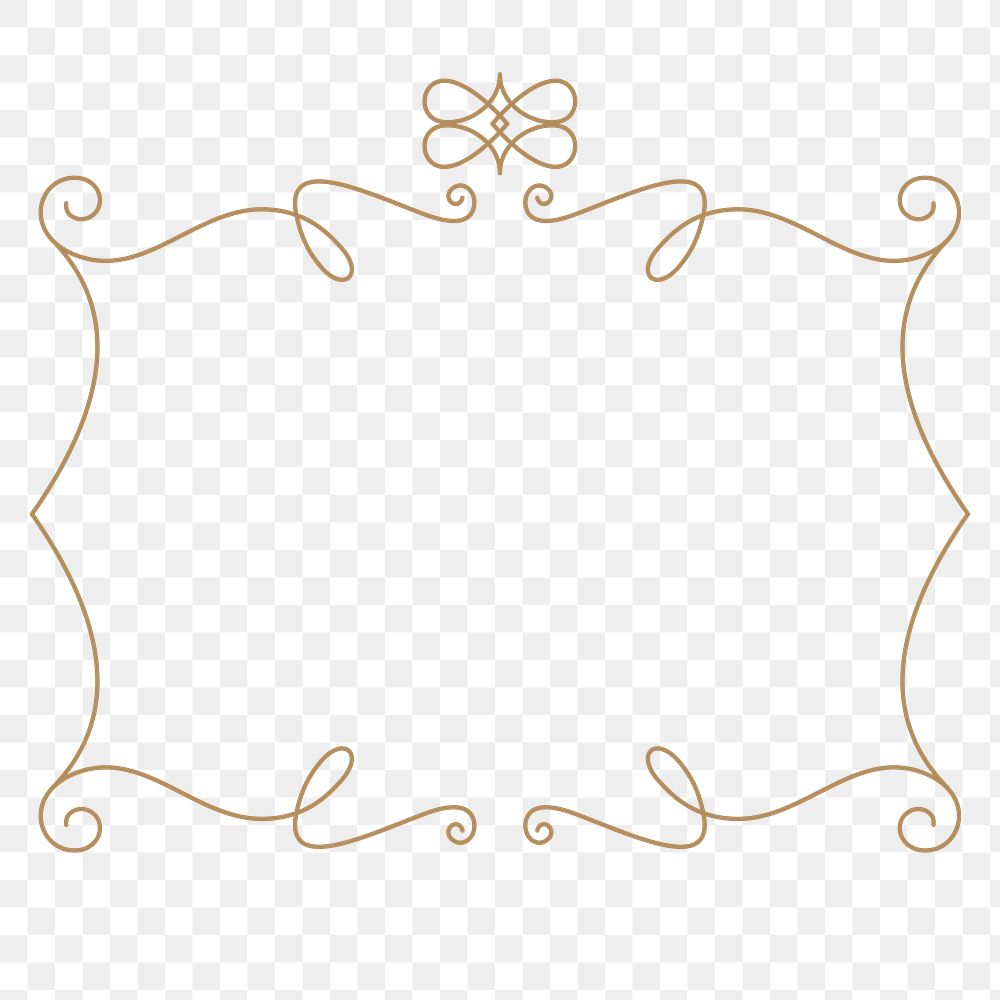 Png gold badge, vintage ornamental flourishes