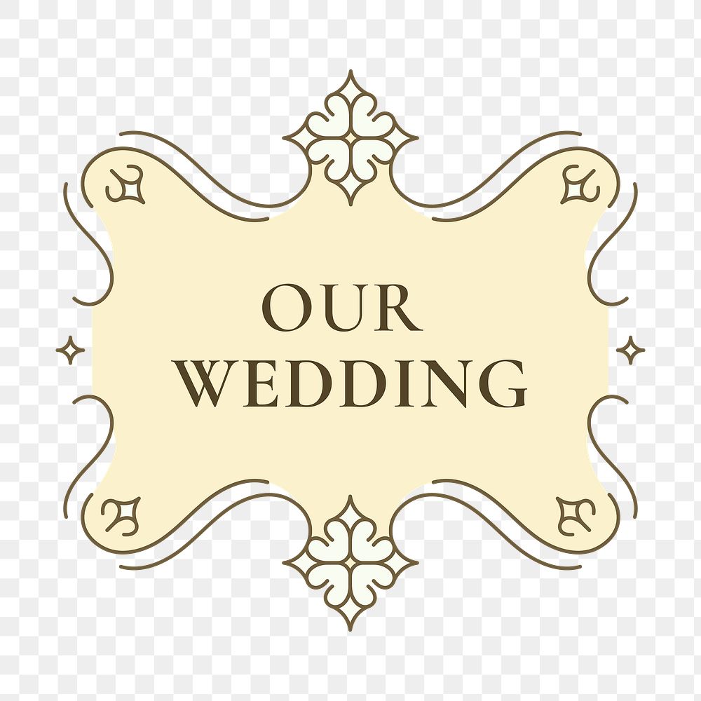Png vintage wedding badge transparent background