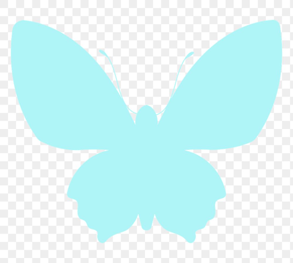 Butterfly png sticker, blue beautiful flat clipart