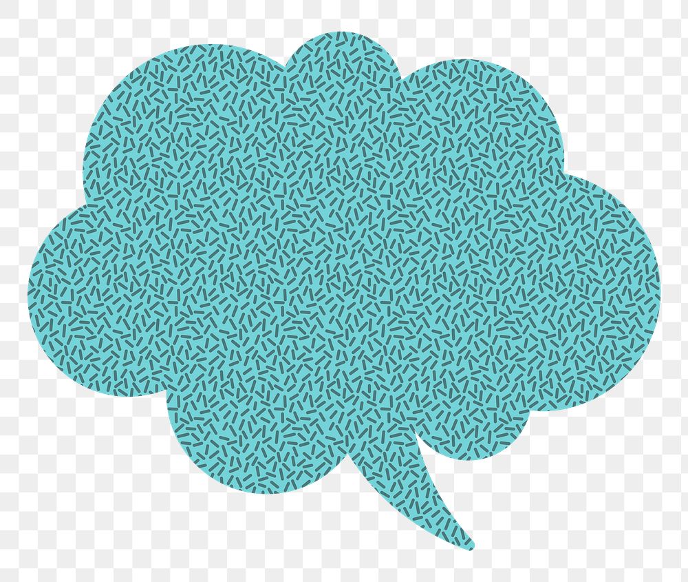 Speech bubble PNG clip art, blue paper texture