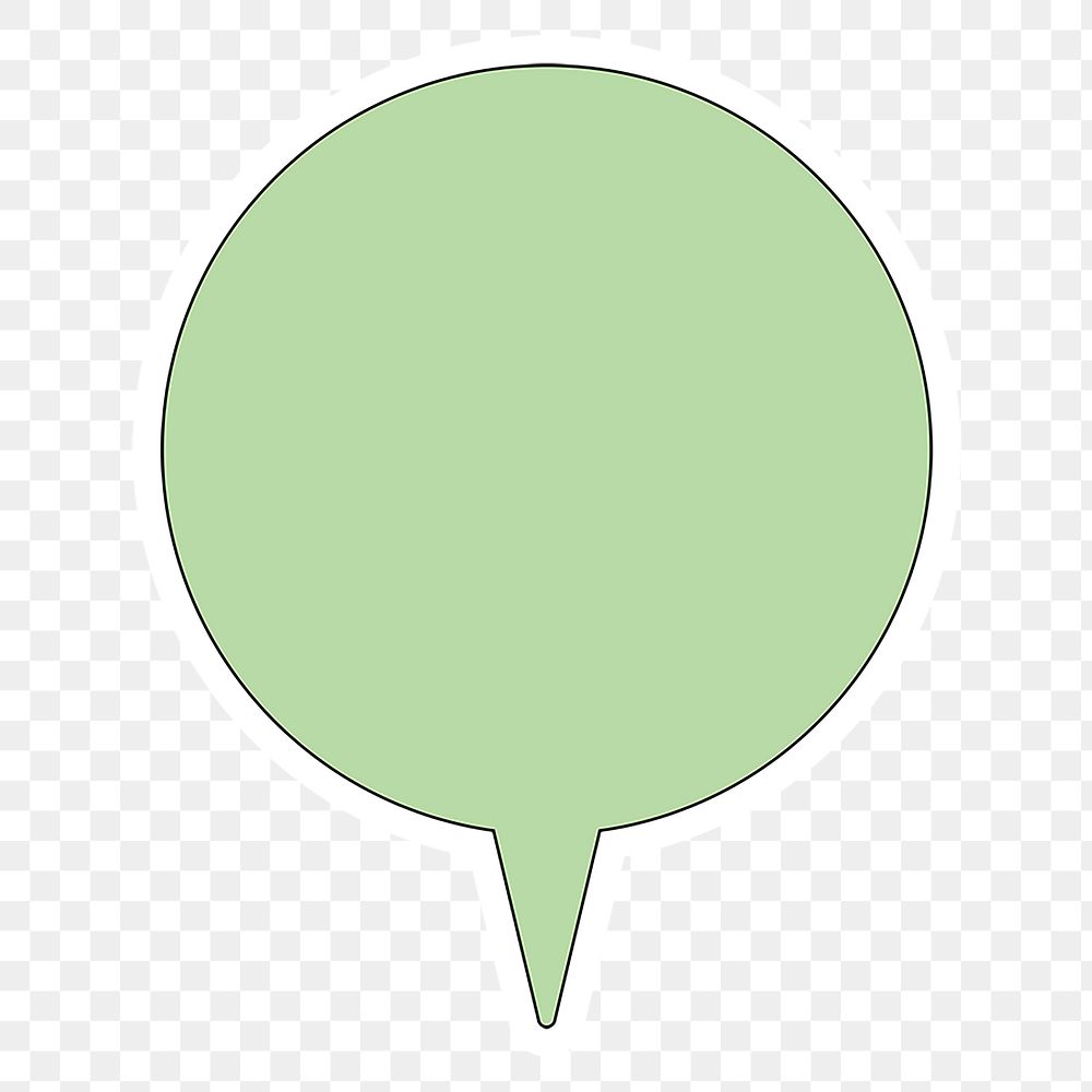 Speech bubble PNG clip art, green flat design