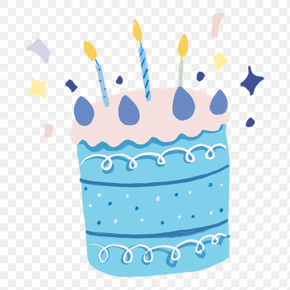 Cute birthday cake PNG sticker graphic