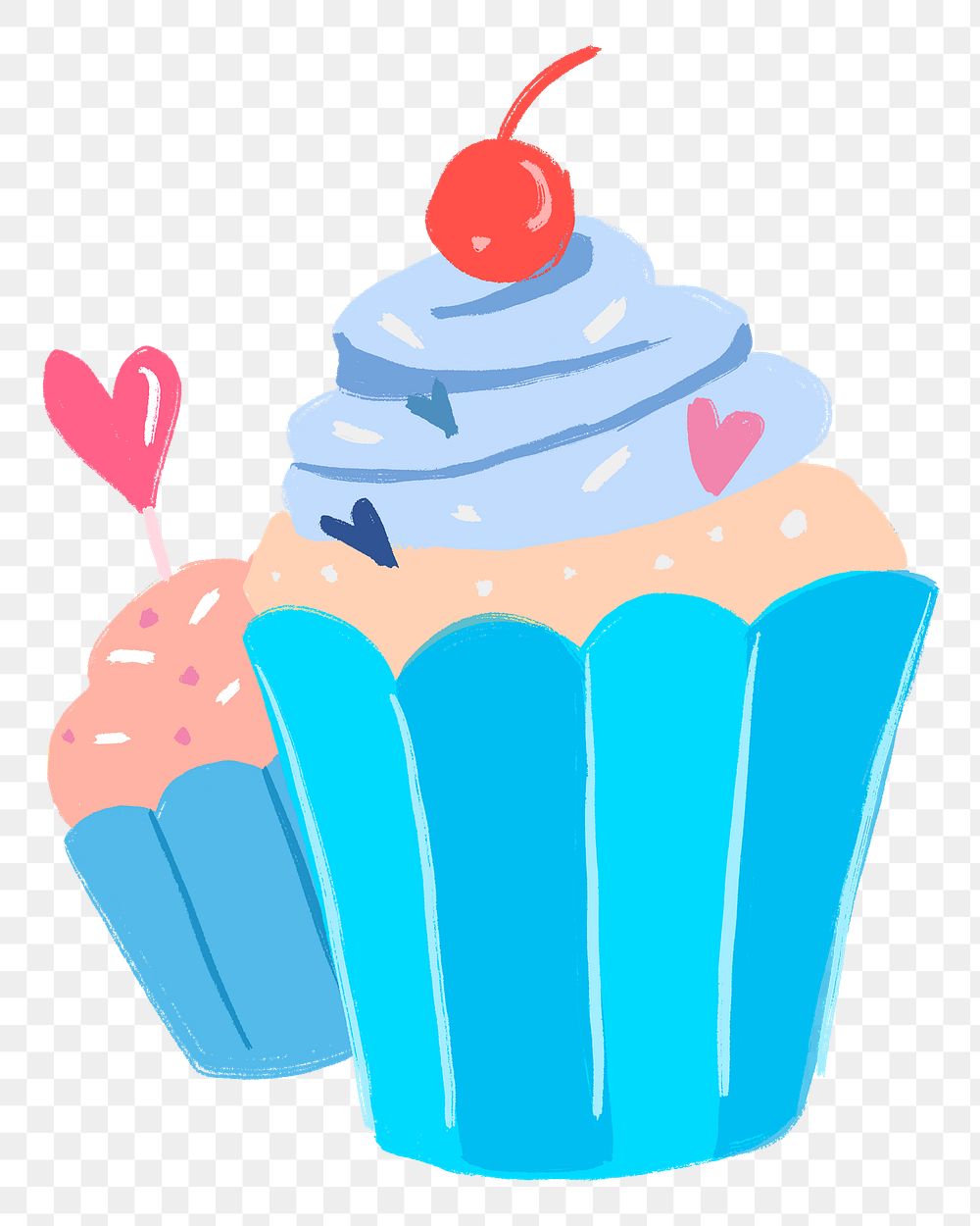 Cupcake PNG clipart, cute bakery icon