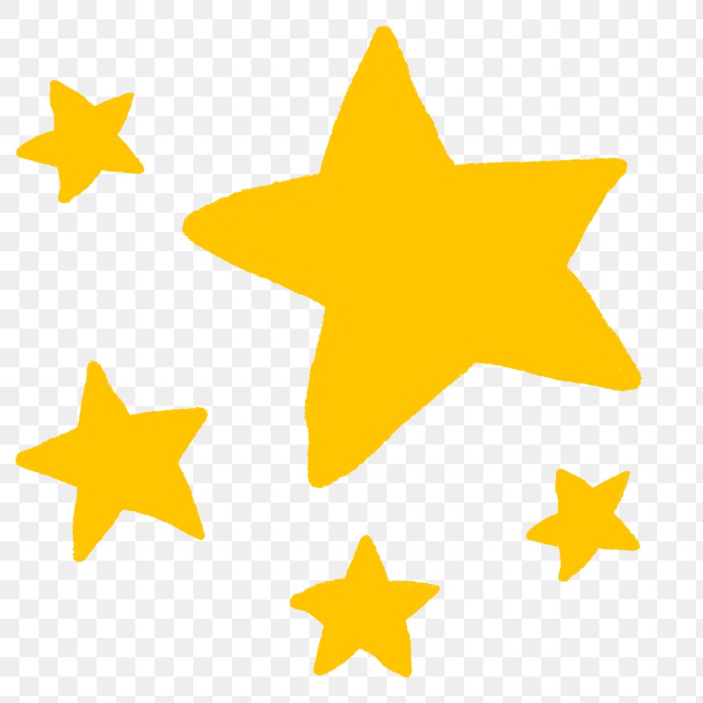 Stars PNG cute sticker flat design