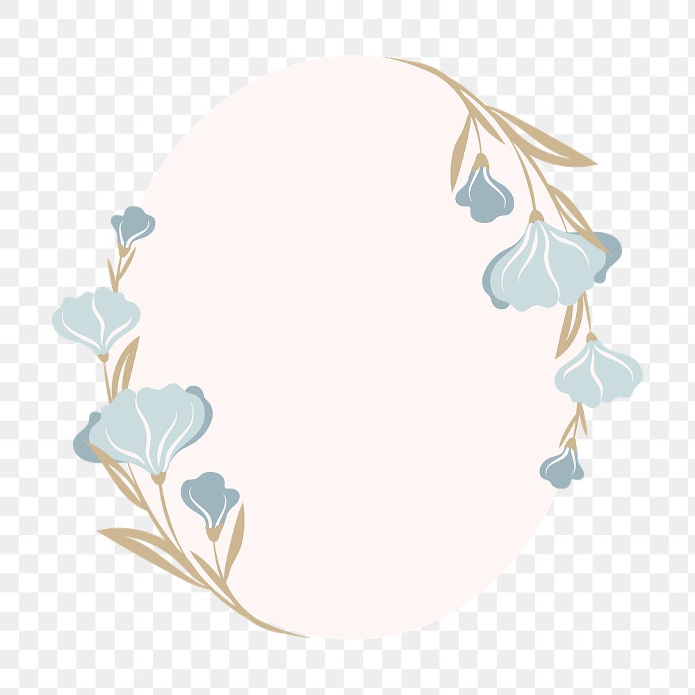 Border png, flower sticker illustration, flat design spring frame