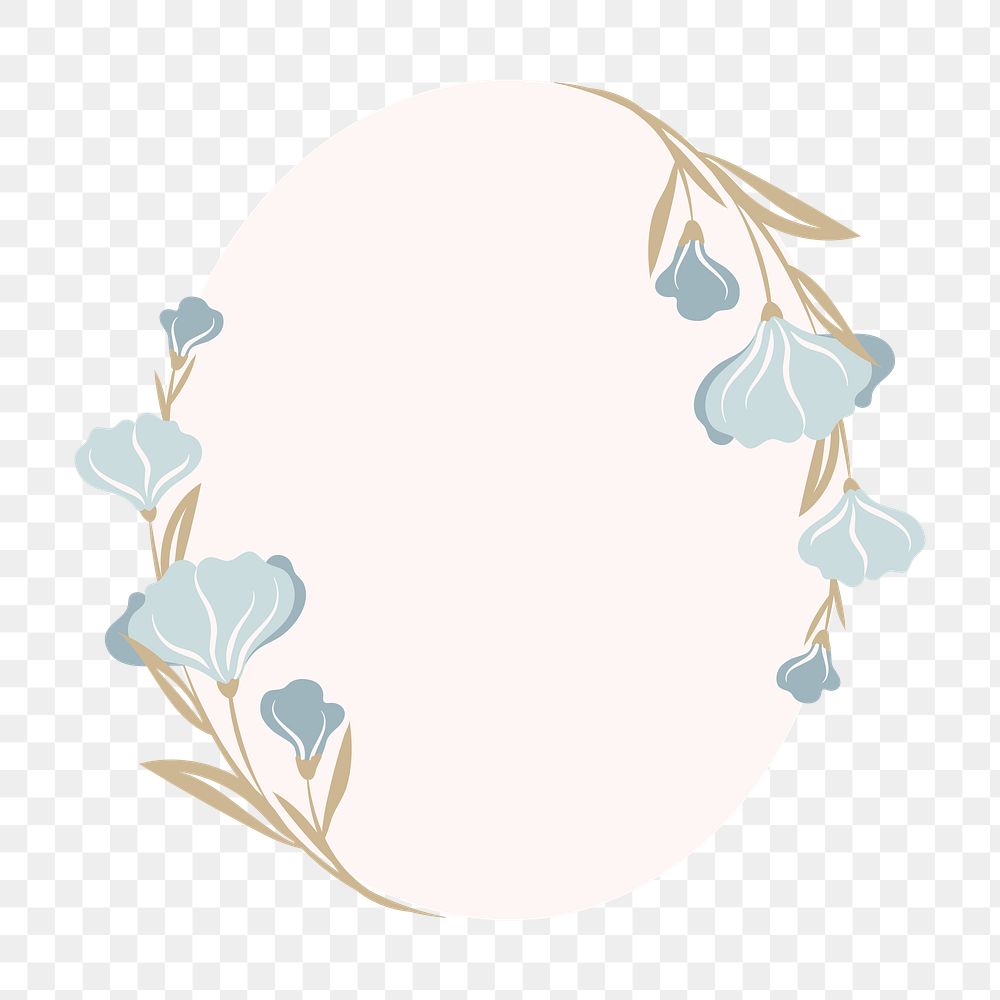 Border png, flower sticker illustration, flat design spring frame