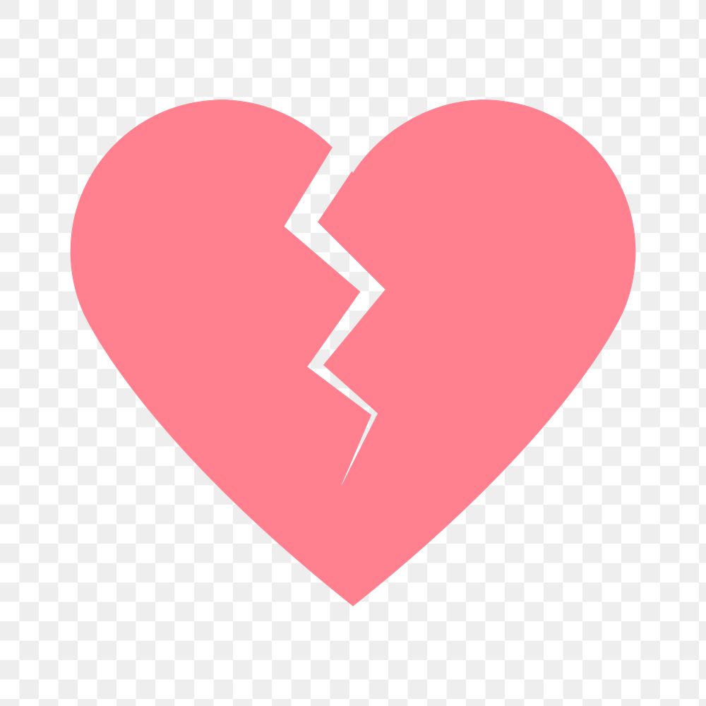 Heartbroken PNG sticker, pink design icon