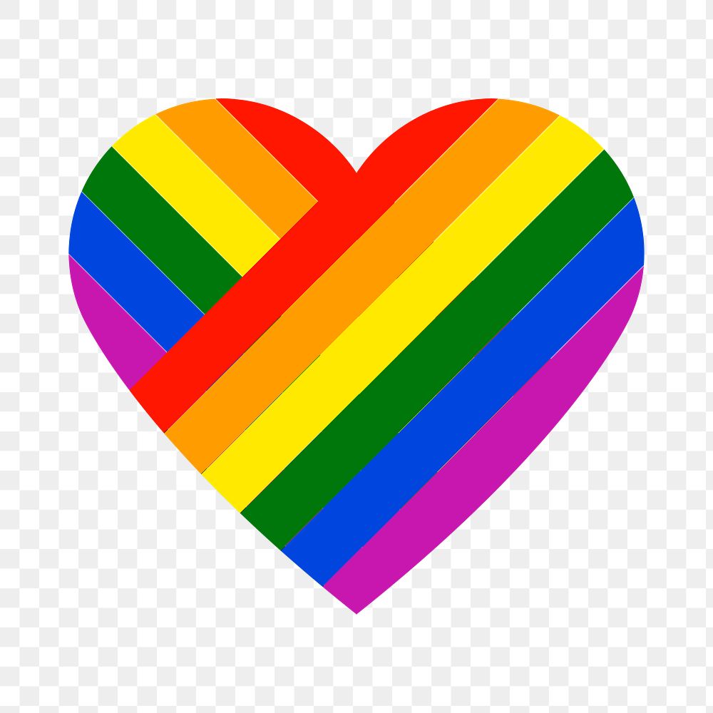 Colorful heart PNG, sticker, LGBT pride month icon