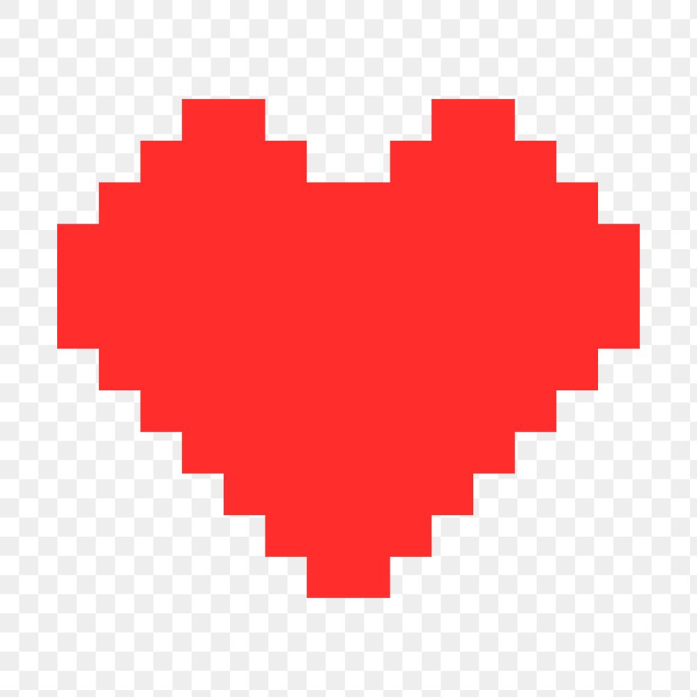 Pixelated heart PNG sticker, red | Free Icons Sticker - rawpixel