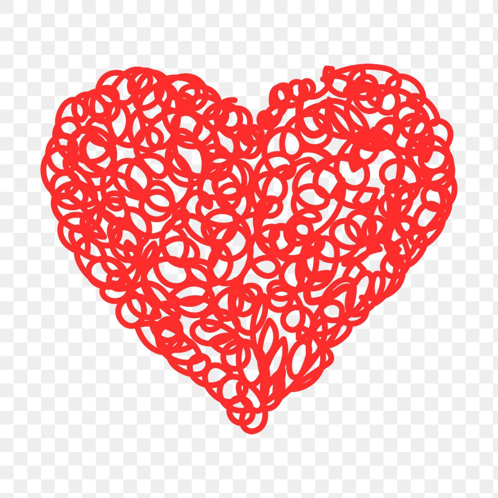 Heart PNG clipart, red complicated design icon