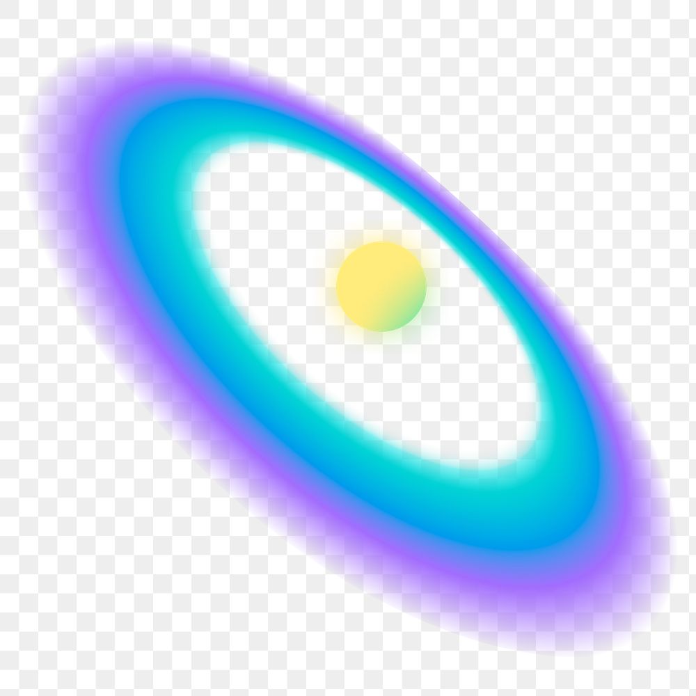 Holographic saturn png sticker, aesthetic planet, galaxy art