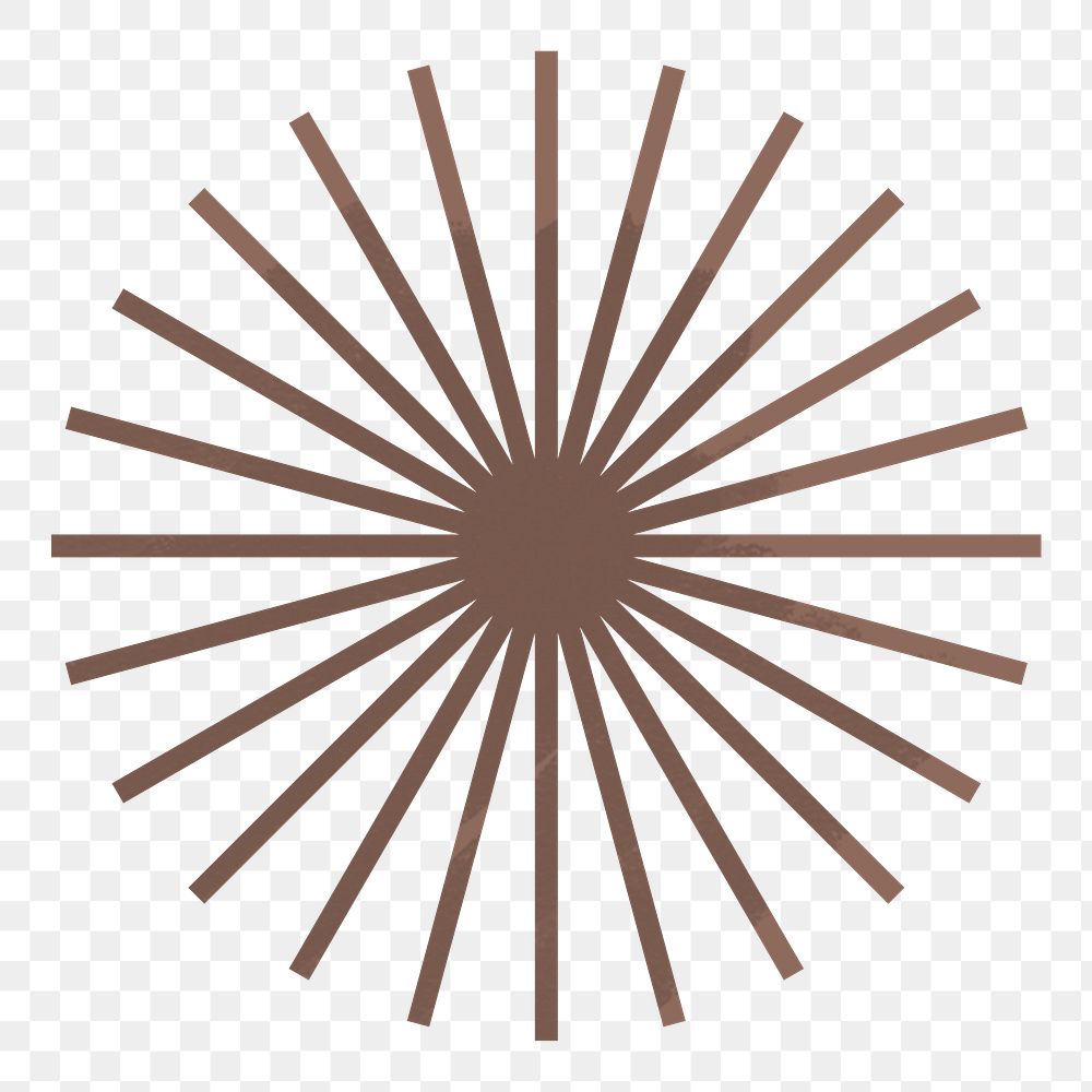 Starburst png sticker, brown earth tone flat clipart