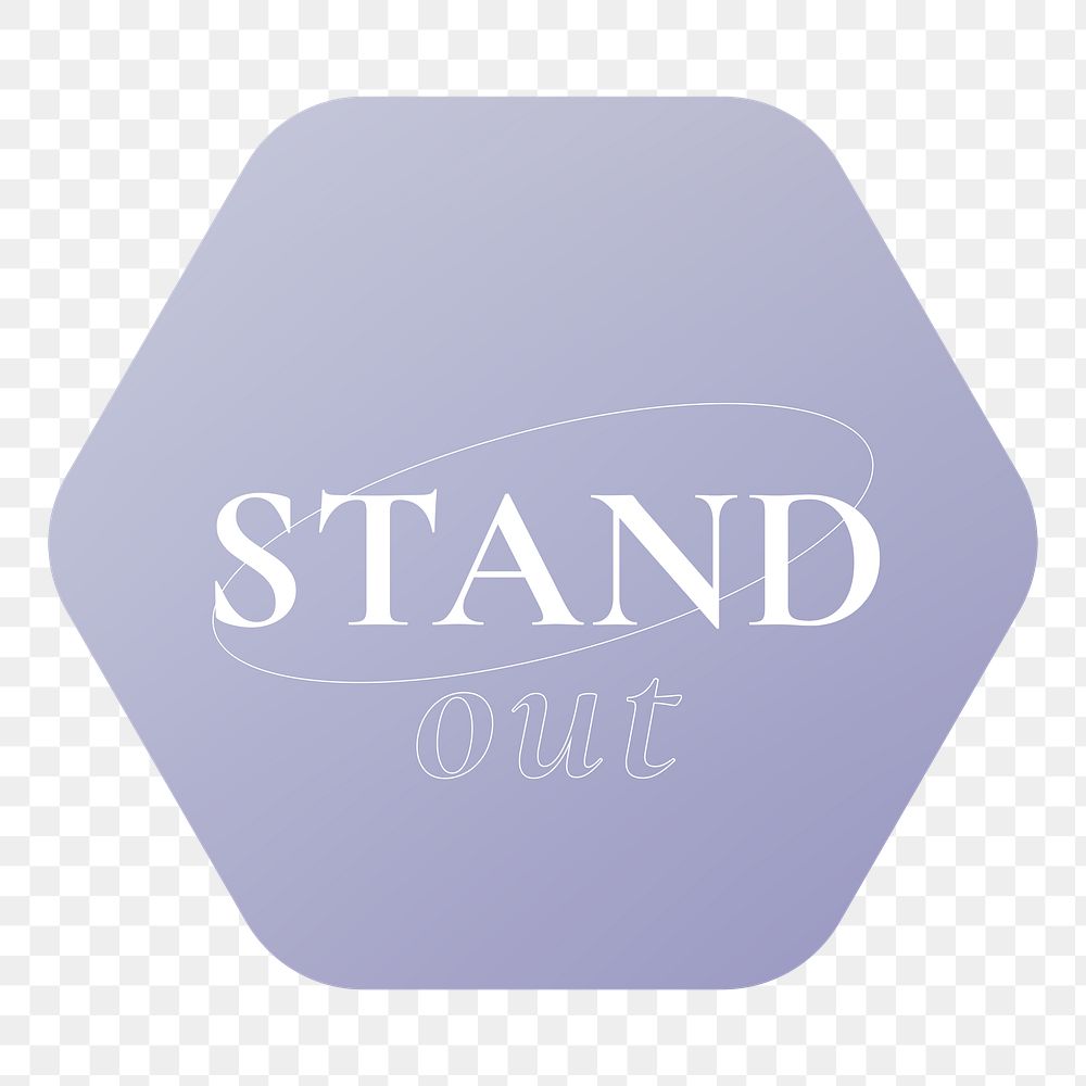 Stand out png sticker, retro typography, geometric clipart