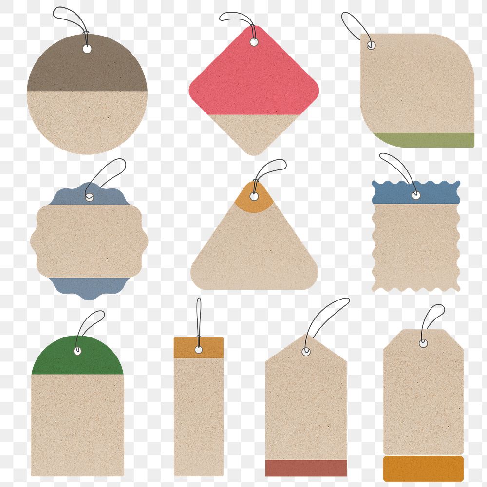 Shopping tag png sticker, eco transparent printable clipart text space collection