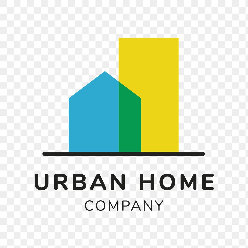 Real estate business logo png for branding design, urban home company text
