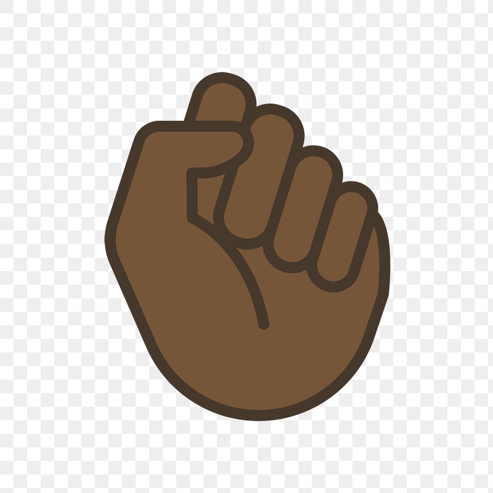 Brown fist icon png, human right symbol flat design illustration