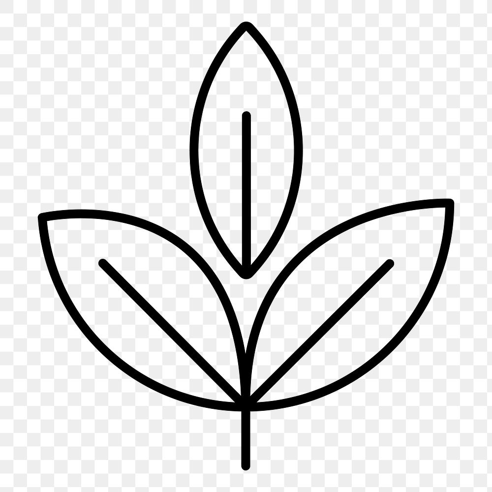 Leaf icon png, nature business symbol flat design illustration