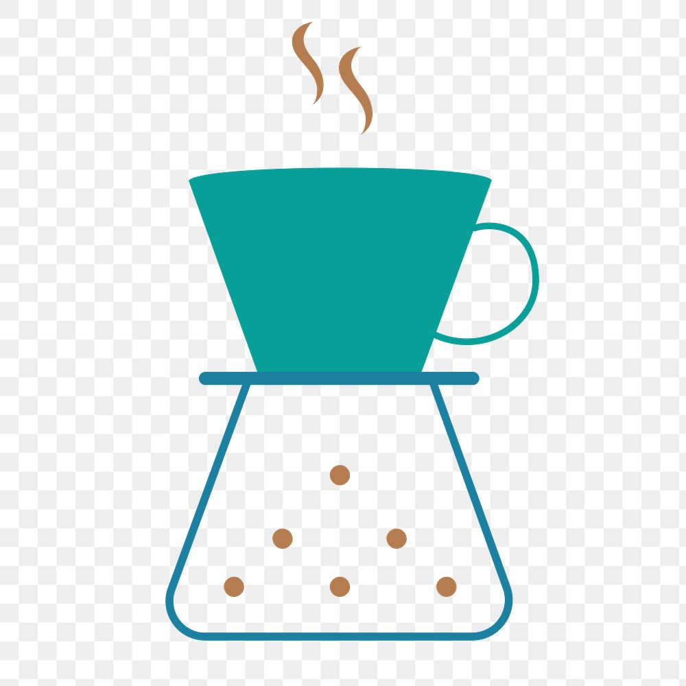 Coffee logo png food icon flat design illustration, chemex drip coffee