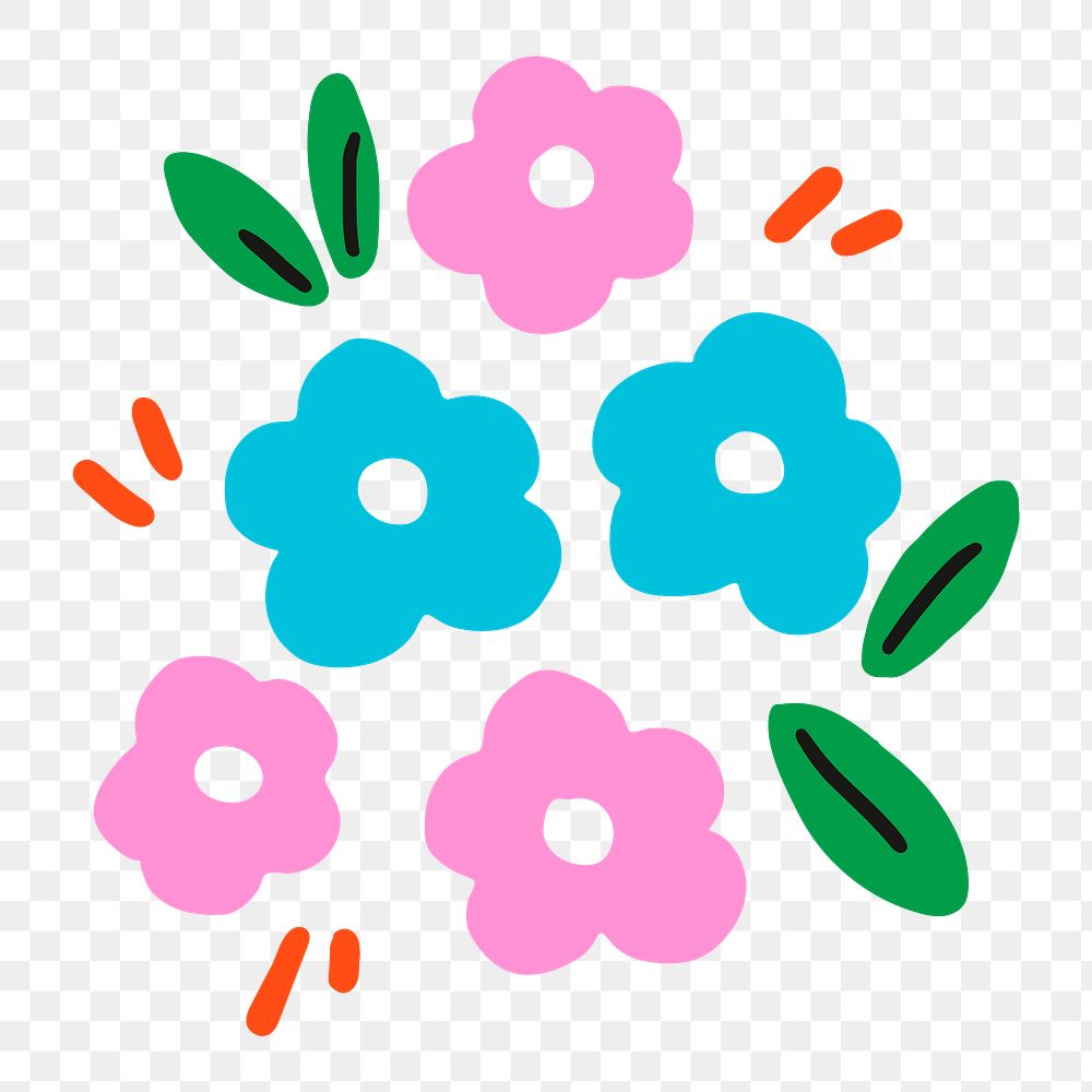 Cute flower png sticker collage element