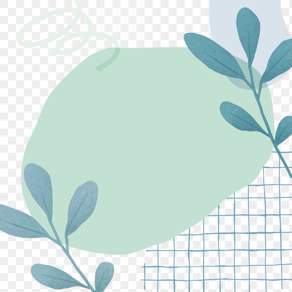 Botanical leaf Memphis png background transparent