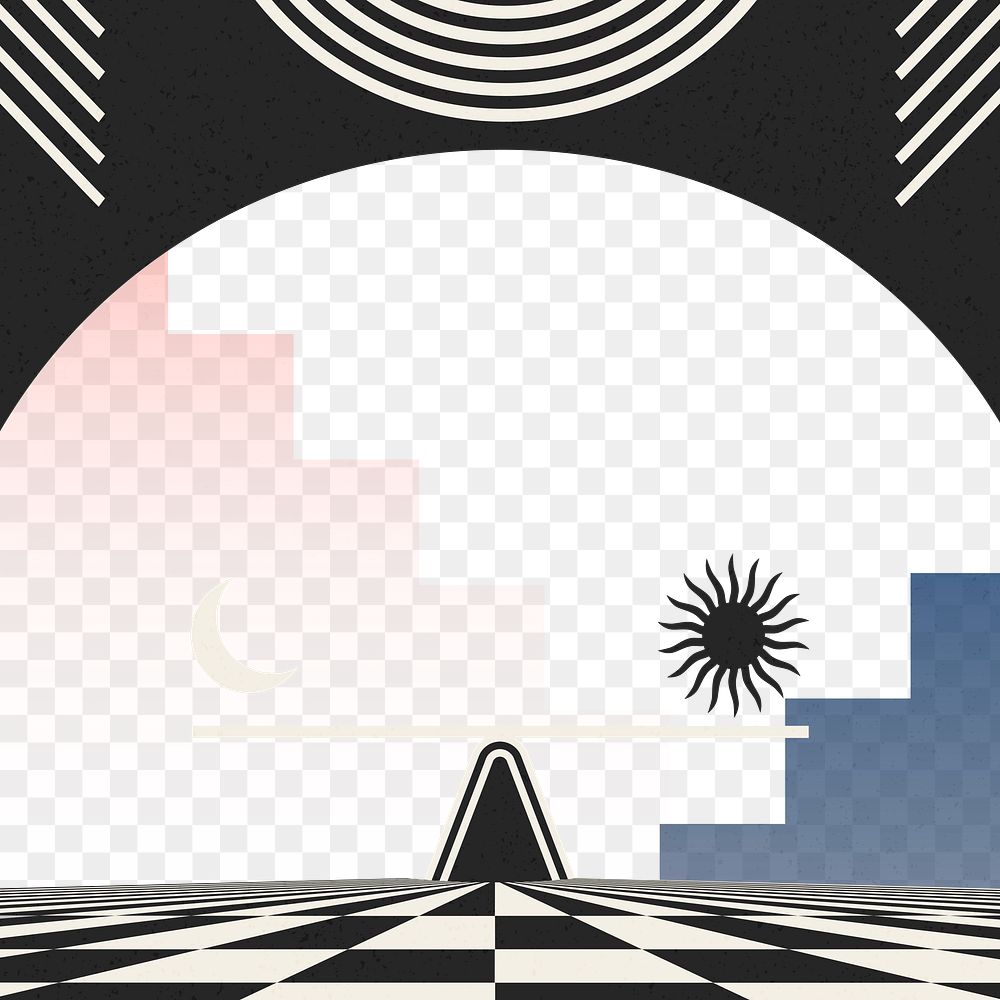 Retro futuristic png border frame, transparent background