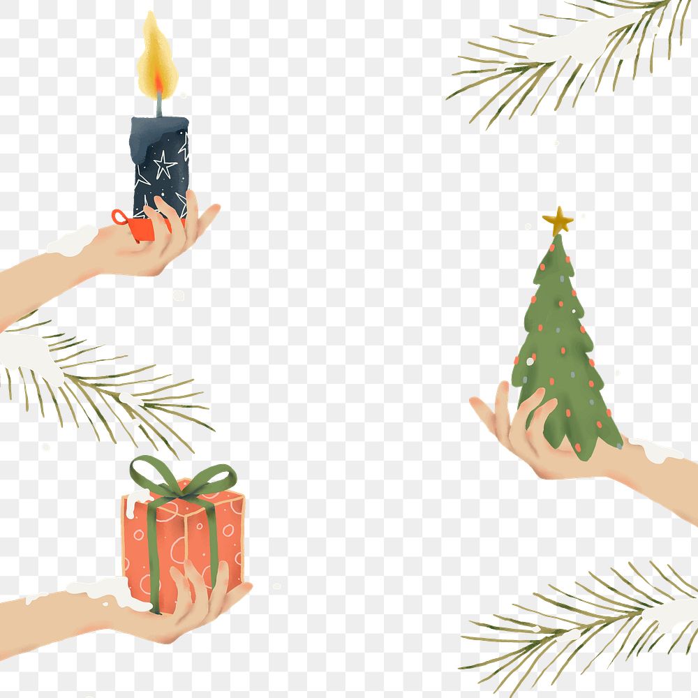 Winter transparent background png, Christmas holidays season illustration