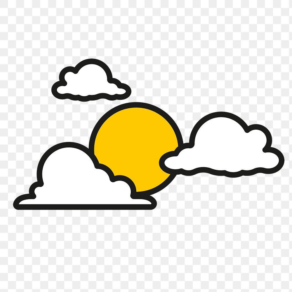 Weather png sticker, funky design, transparent background