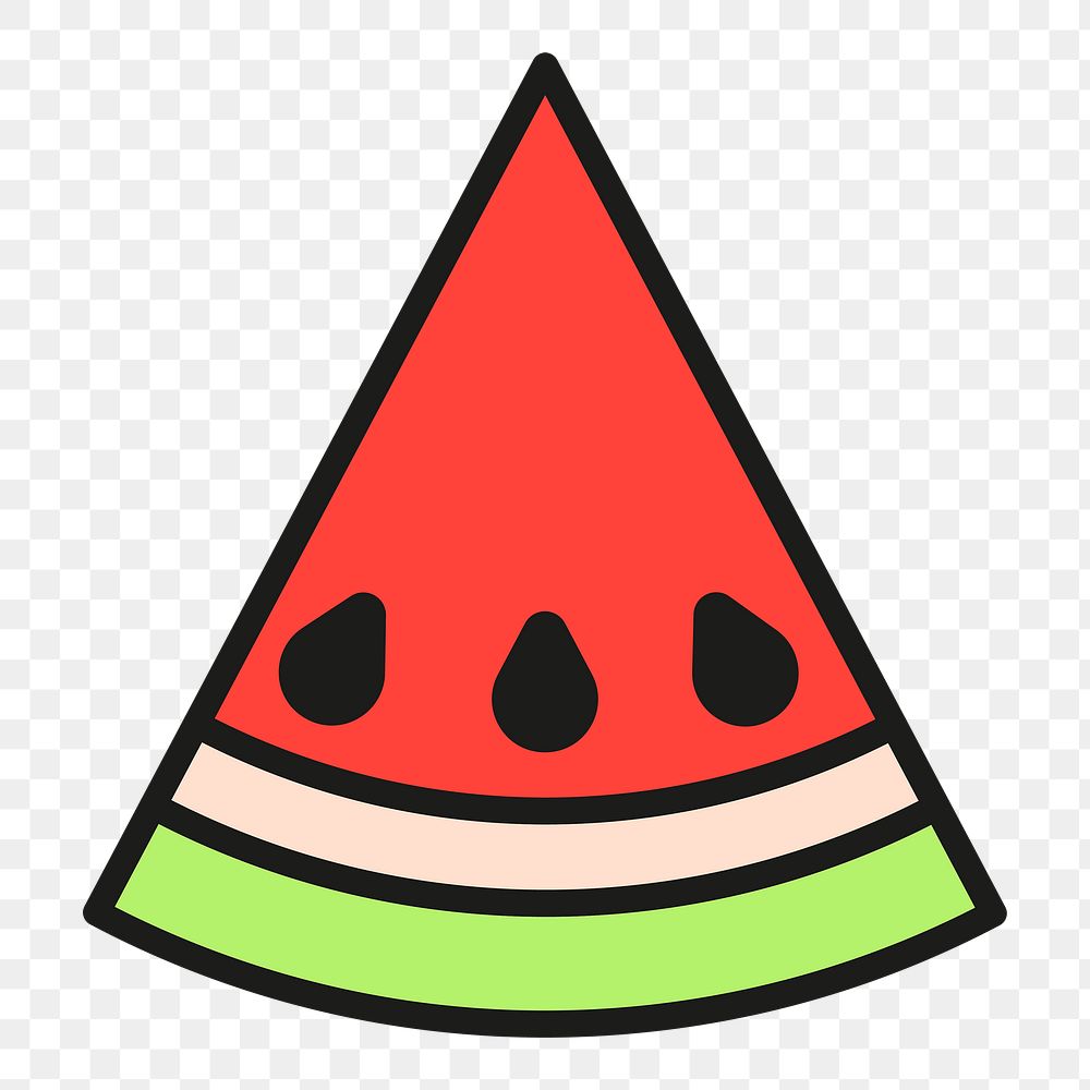 Watermelon png sticker, funky summer design, transparent background