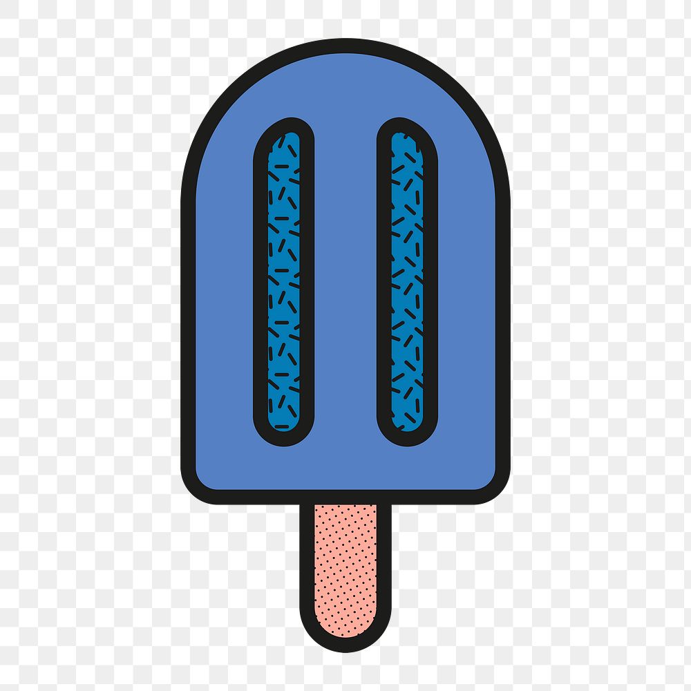 Popsicle png sticker, funky summer design, transparent background