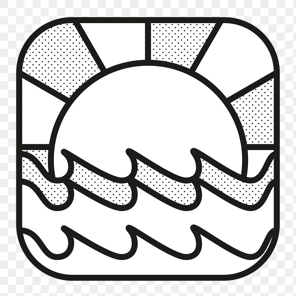 Sunset png sticker doodle, transparent background