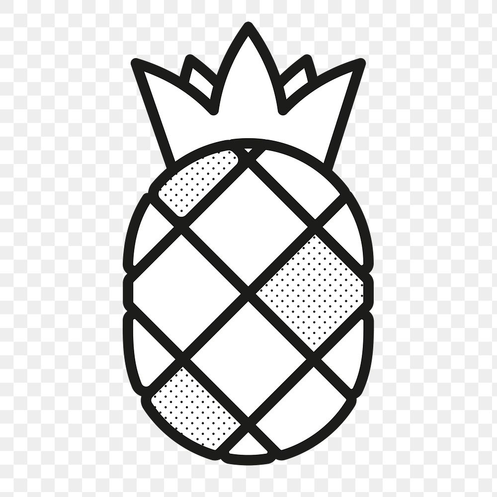 Cute pineapple png sticker doodle, transparent background
