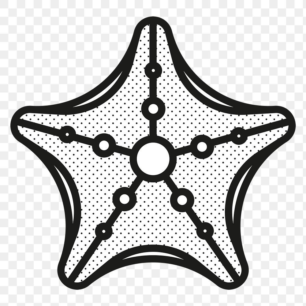 Cute starfish png sticker doodle, transparent background