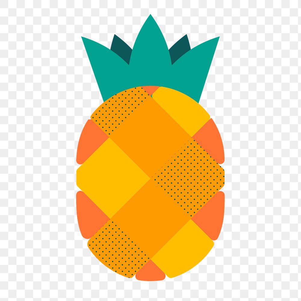 Cute pineapple png sticker, funky summer design, transparent background