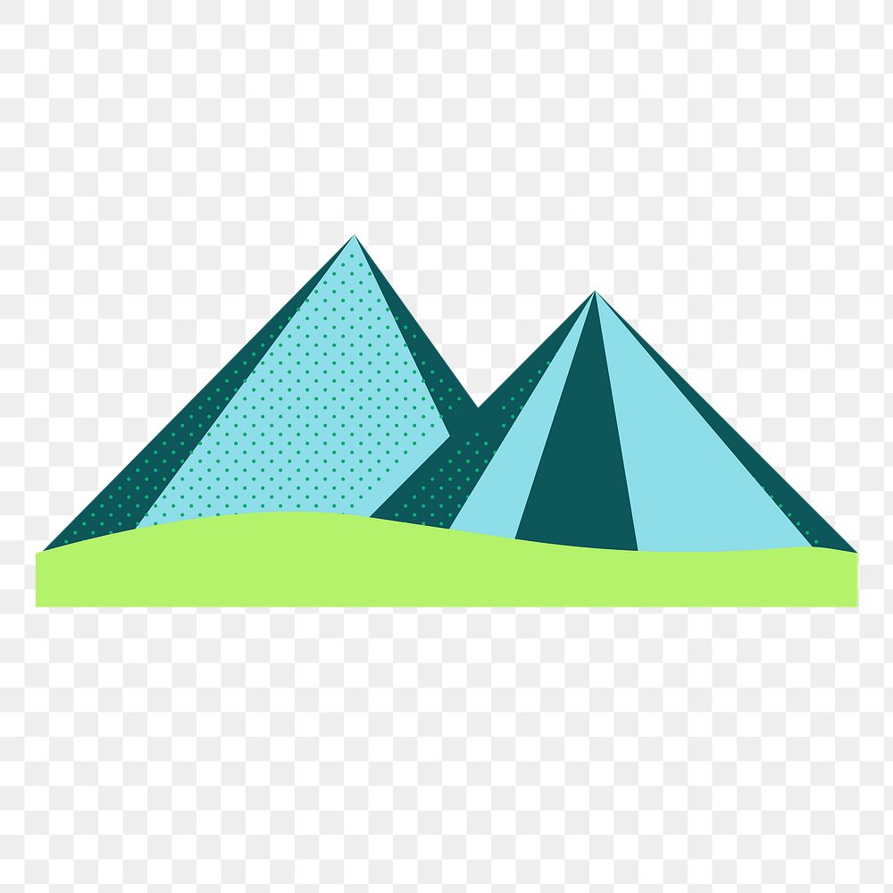 Abstract mountain png sticker, transparent background