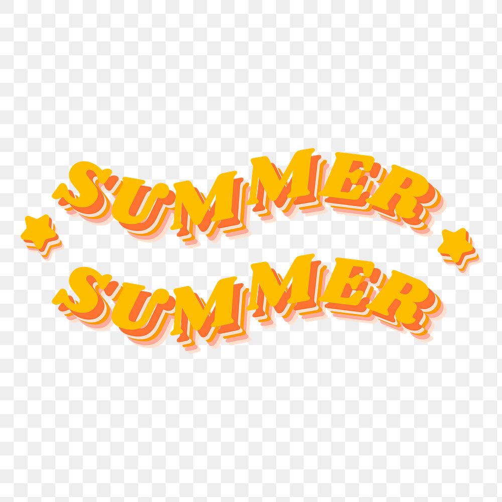 Cute summer png word sticker, transparent background