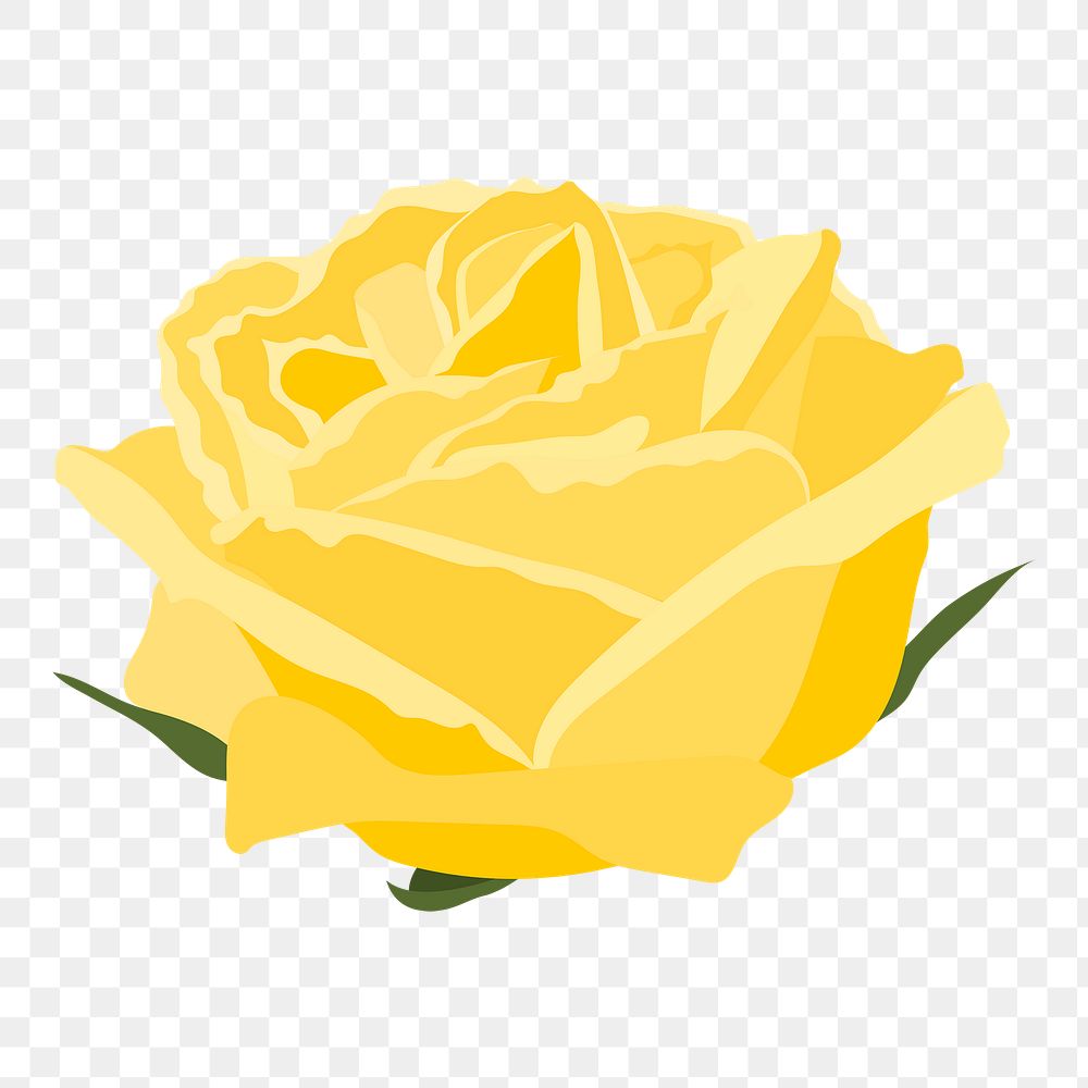 Colorful rose png sticker, yellow flower, aesthetic design