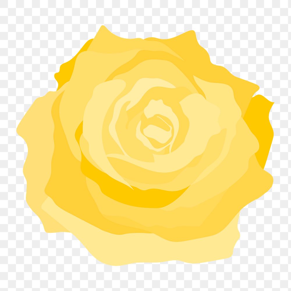 Colorful rose png sticker, yellow flower, aesthetic design