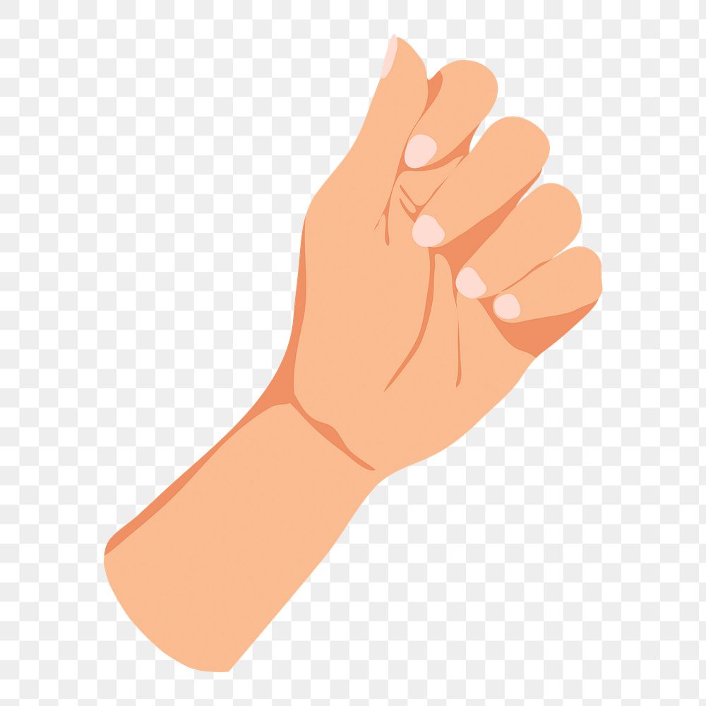 Feminine hand png sticker, realistic gesture illustration on transparent background