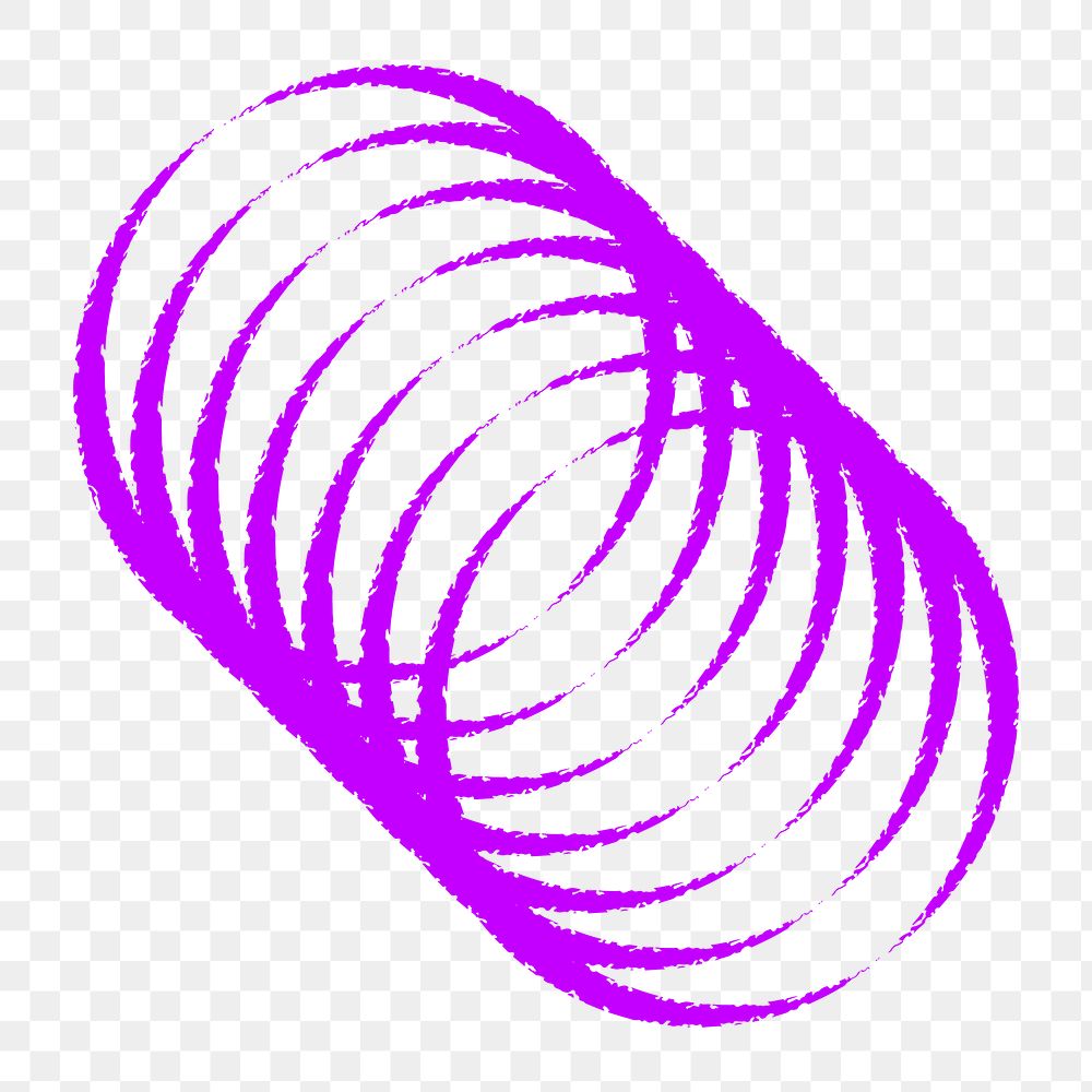 Overlapping circles png sticker, purple geometric shape in cyberpunk design